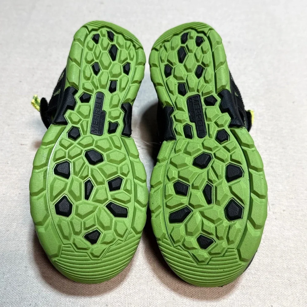 Merrell Boys Hydro Rapid Sandals Black Lime Green Water Shoes MY54843 Size 5M
